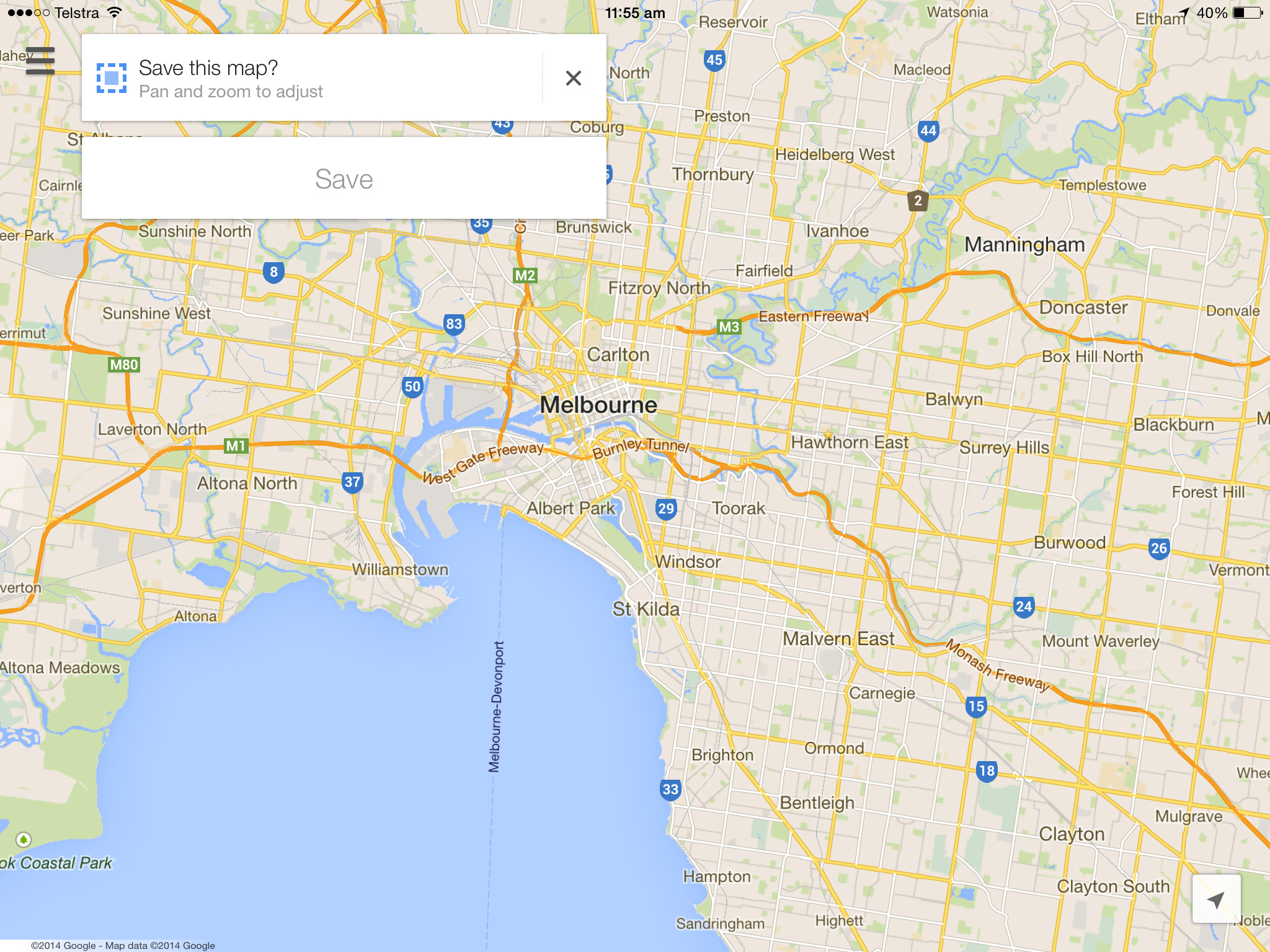 How to save areas in Google  Maps  and use them offline 