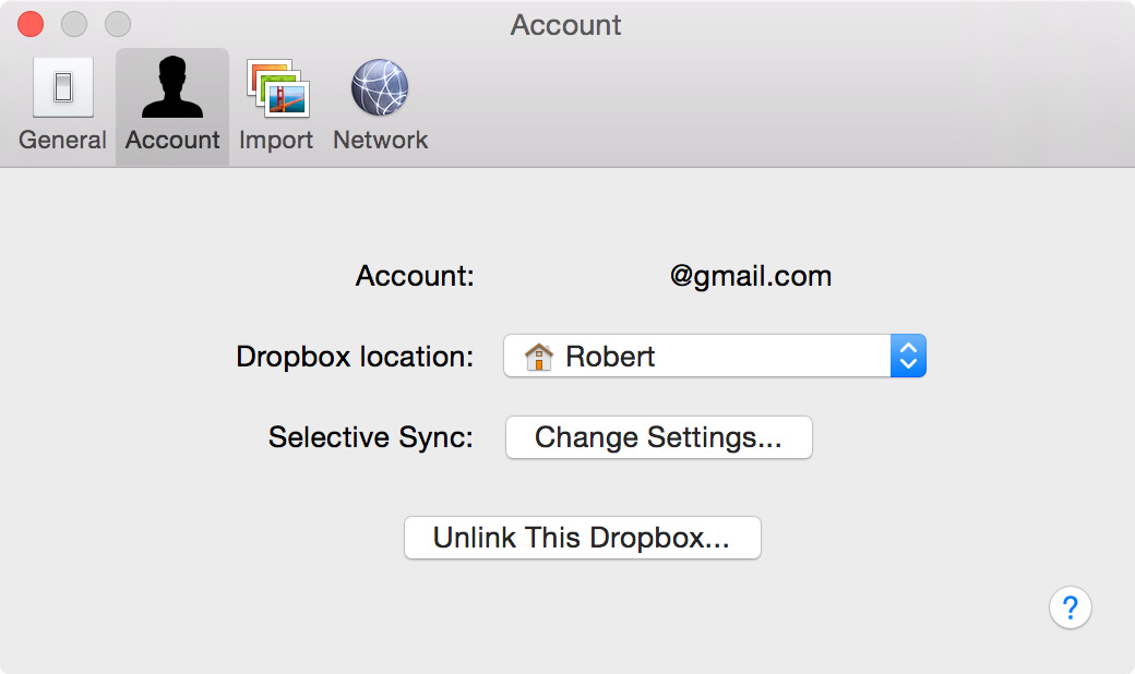 Selective Sync Dropbox Mac